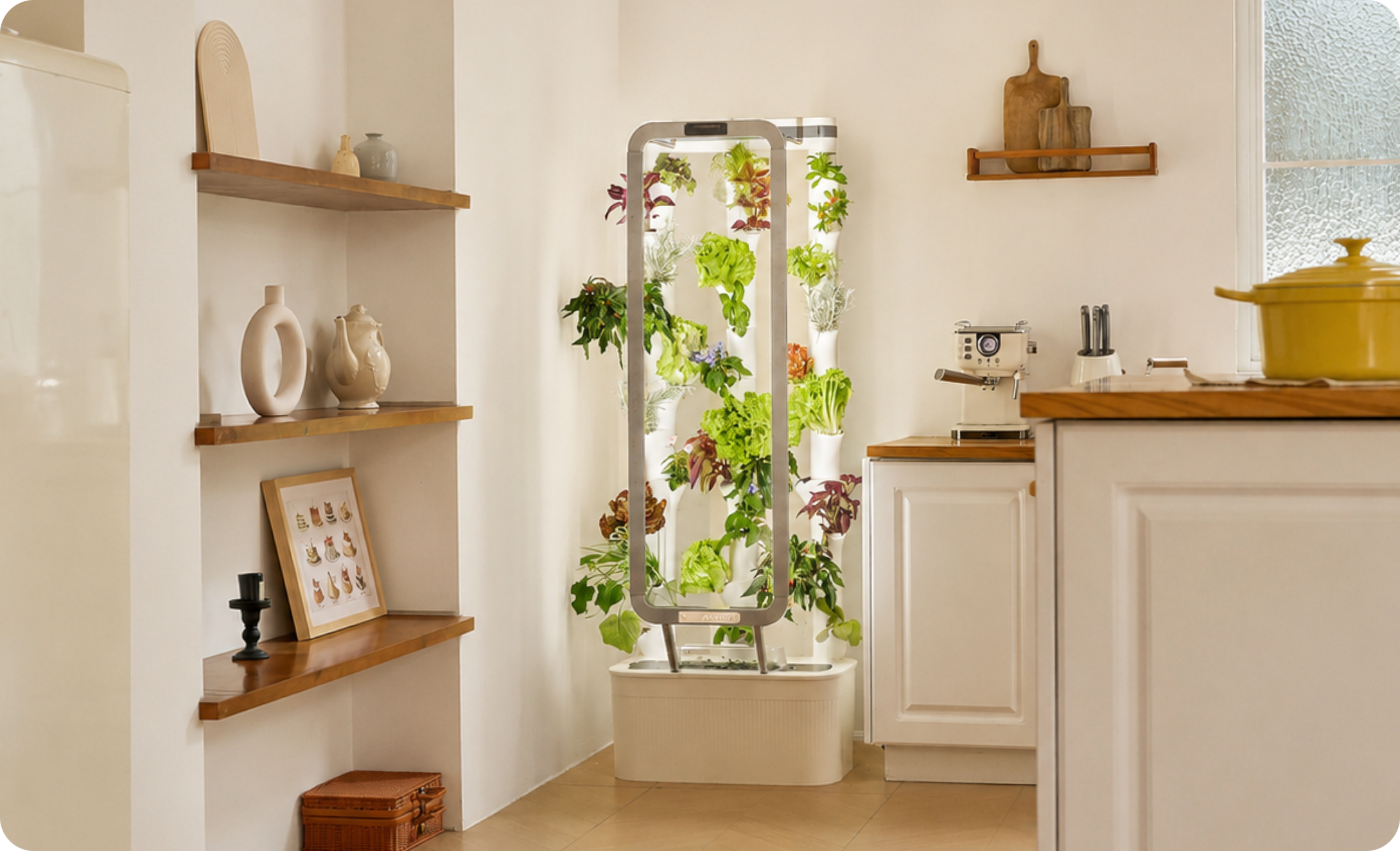Harvesting fresh greens at home